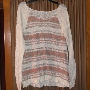 Pink and white sweater